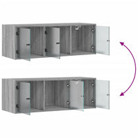 Thumbnail for Wandschrank mit Glastüren Grau Sonoma 102x37x35 cm