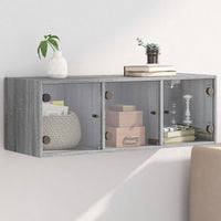 Thumbnail for Wandschrank mit Glastüren Grau Sonoma 102x37x35 cm