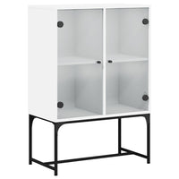 Thumbnail for Beistellschrank mit Glastüren Weiß 69x37x100 cm