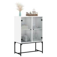 Thumbnail for Beistellschrank mit Glastüren Weiß 69x37x100 cm