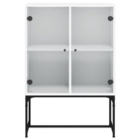 Thumbnail for Beistellschrank mit Glastüren Weiß 69x37x100 cm