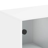 Thumbnail for Beistellschrank mit Glastüren Weiß 69x37x100 cm