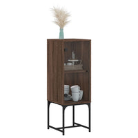 Thumbnail for Beistellschrank mit Glastür Braun Eichen-Optik 35x37x100 cm