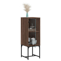 Thumbnail for Beistellschrank mit Glastür Braun Eichen-Optik 35x37x100 cm