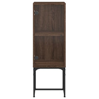 Thumbnail for Beistellschrank mit Glastür Braun Eichen-Optik 35x37x100 cm