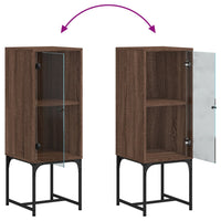 Thumbnail for Beistellschrank mit Glastür Braun Eichen-Optik 35x37x100 cm