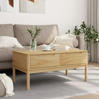 Thumbnail for Couchtisch FLORO Wachsbraun 99x55,5x45 cm Massivholz Kiefer