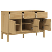 Thumbnail for Sideboard FLORO Wachsbraun 114x43x74 cm Massivholz Kiefer