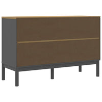 Thumbnail for Sideboard FLORO Grau 114x43x74 cm Massivholz Kiefer