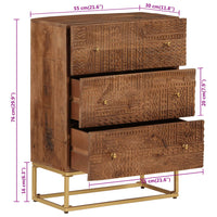 Thumbnail for Kommode 55x30x76 cm Massivholz Mango und Eisen