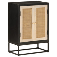 Thumbnail for Sideboard Schwarz 55x30x76 cm Massivholz Mango und Eisen