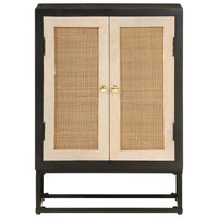 Thumbnail for Sideboard Schwarz 55x30x76 cm Massivholz Mango und Eisen