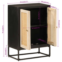 Thumbnail for Sideboard Schwarz 55x30x76 cm Massivholz Mango und Eisen