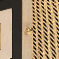 Thumbnail for Sideboard Schwarz 55x30x76 cm Massivholz Mango und Eisen