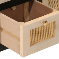 Thumbnail for Sideboard Schwarz 55x30x76 cm Massivholz Mango und Eisen