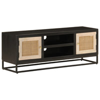 Thumbnail for TV-Schrank Schwarz 110x30x40 cm Massivholz Mango und Eisen