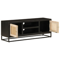 Thumbnail for TV-Schrank Schwarz 110x30x40 cm Massivholz Mango und Eisen