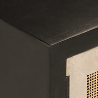 Thumbnail for TV-Schrank Schwarz 110x30x40 cm Massivholz Mango und Eisen