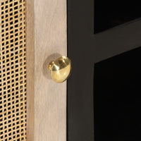 Thumbnail for TV-Schrank Schwarz 110x30x40 cm Massivholz Mango und Eisen