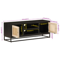 Thumbnail for TV-Schrank Schwarz 110x30x40 cm Massivholz Mango und Eisen