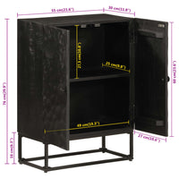 Thumbnail for Sideboard Schwarz 55x30x76 cm Massivholz Mango und Eisen