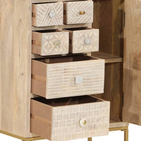 Thumbnail for Sideboard 55x30x76 cm Massivholz Mango und Eisen