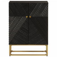 Thumbnail for Sideboard Schwarz 55x30x76 cm Massivholz Mango und Eisen