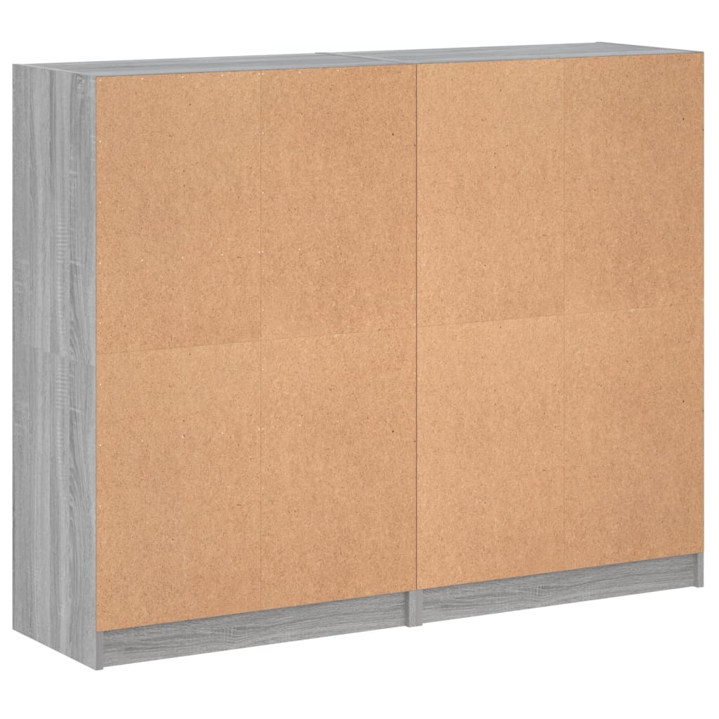 Bücherregal mit Türen Grau Sonoma 136x37x109 cm Holzwerkstoff