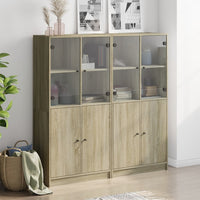 Thumbnail for Bücherschrank mit Türen Sonoma-Eiche 136x37x142cm Holzwerkstoff