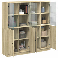 Thumbnail for Bücherschrank mit Türen Sonoma-Eiche 136x37x142cm Holzwerkstoff