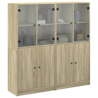 Thumbnail for Bücherschrank mit Türen Sonoma-Eiche 136x37x142cm Holzwerkstoff