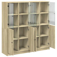 Thumbnail for Bücherschrank mit Türen Sonoma-Eiche 136x37x142cm Holzwerkstoff