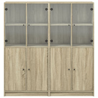 Thumbnail for Bücherschrank mit Türen Sonoma-Eiche 136x37x142cm Holzwerkstoff