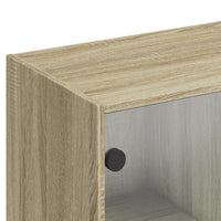 Thumbnail for Bücherschrank mit Türen Sonoma-Eiche 136x37x142cm Holzwerkstoff