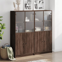 Thumbnail for Bücherschrank mit Türen Braun Eichen-Optik 136x37x142 cm