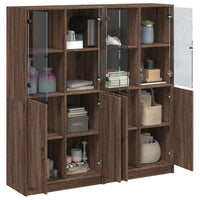 Thumbnail for Bücherschrank mit Türen Braun Eichen-Optik 136x37x142 cm