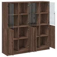 Thumbnail for Bücherschrank mit Türen Braun Eichen-Optik 136x37x142 cm