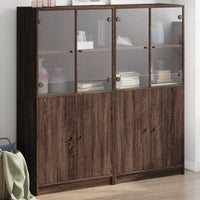 Thumbnail for Bücherschrank mit Türen Braun Eichen-Optik 136x37x142 cm