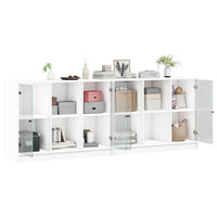 Thumbnail for Bücherschrank mit Türen Weiß 204x37x75 cm Holzwerkstoff