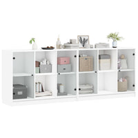 Thumbnail for Bücherschrank mit Türen Weiß 204x37x75 cm Holzwerkstoff