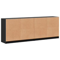 Thumbnail for Bücherschrank mit Türen Schwarz 204x37x75 cm Holzwerkstoff