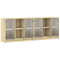 Thumbnail for Bücherschrank mit Türen Sonoma-Eiche 204x37x75 cm Holzwerkstoff