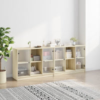 Thumbnail for Bücherschrank mit Türen Sonoma-Eiche 204x37x75 cm Holzwerkstoff