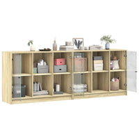 Thumbnail for Bücherschrank mit Türen Sonoma-Eiche 204x37x75 cm Holzwerkstoff