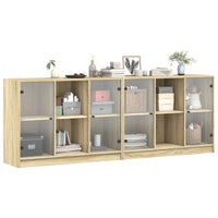Thumbnail for Bücherschrank mit Türen Sonoma-Eiche 204x37x75 cm Holzwerkstoff