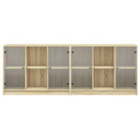 Thumbnail for Bücherschrank mit Türen Sonoma-Eiche 204x37x75 cm Holzwerkstoff