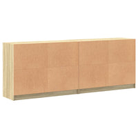 Thumbnail for Bücherschrank mit Türen Sonoma-Eiche 204x37x75 cm Holzwerkstoff
