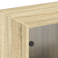Thumbnail for Bücherschrank mit Türen Sonoma-Eiche 204x37x75 cm Holzwerkstoff