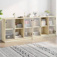 Thumbnail for Bücherschrank mit Türen Sonoma-Eiche 204x37x75 cm Holzwerkstoff