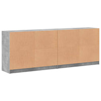 Thumbnail for Bücherschrank mit Türen Betongrau 204x37x75 cm Holzwerkstoff